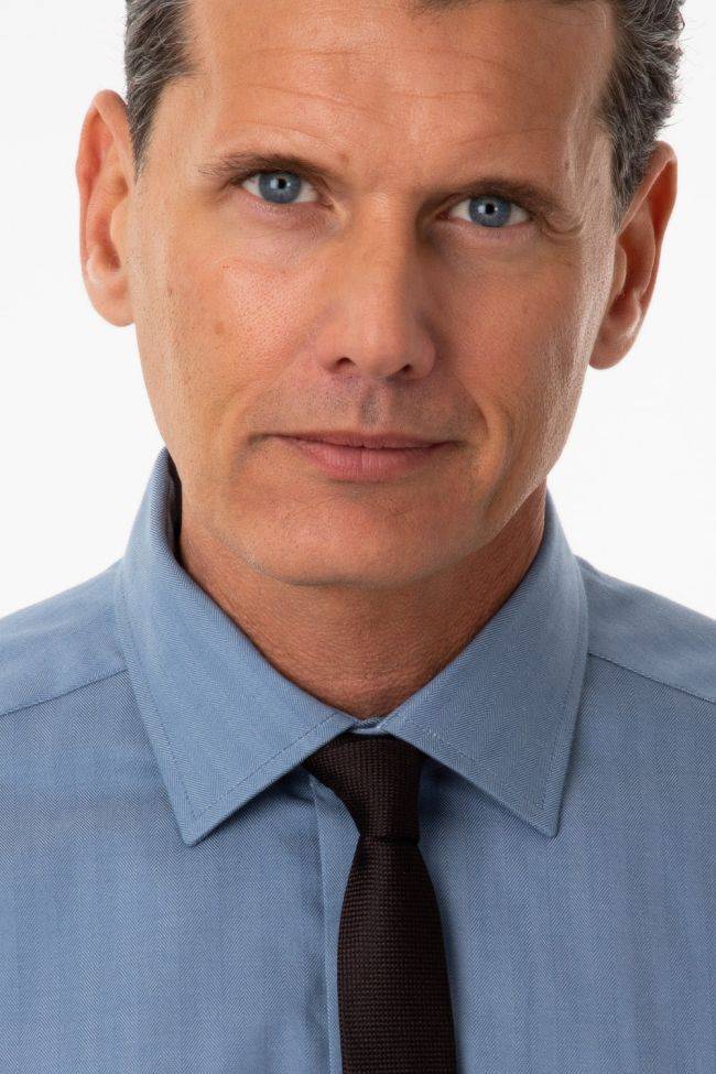 Ingram Hemd Herren Ingram Regular Einfarbig 100% Baumwolle Kragen Italienisch Lange Ärmel