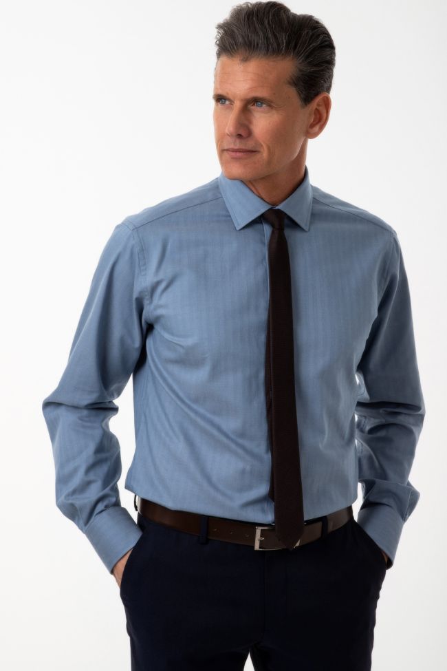 ingram Hemd Herren Ingram Regular Einfarbig 100% Baumwolle kragen Italienisch Lange Ärmel