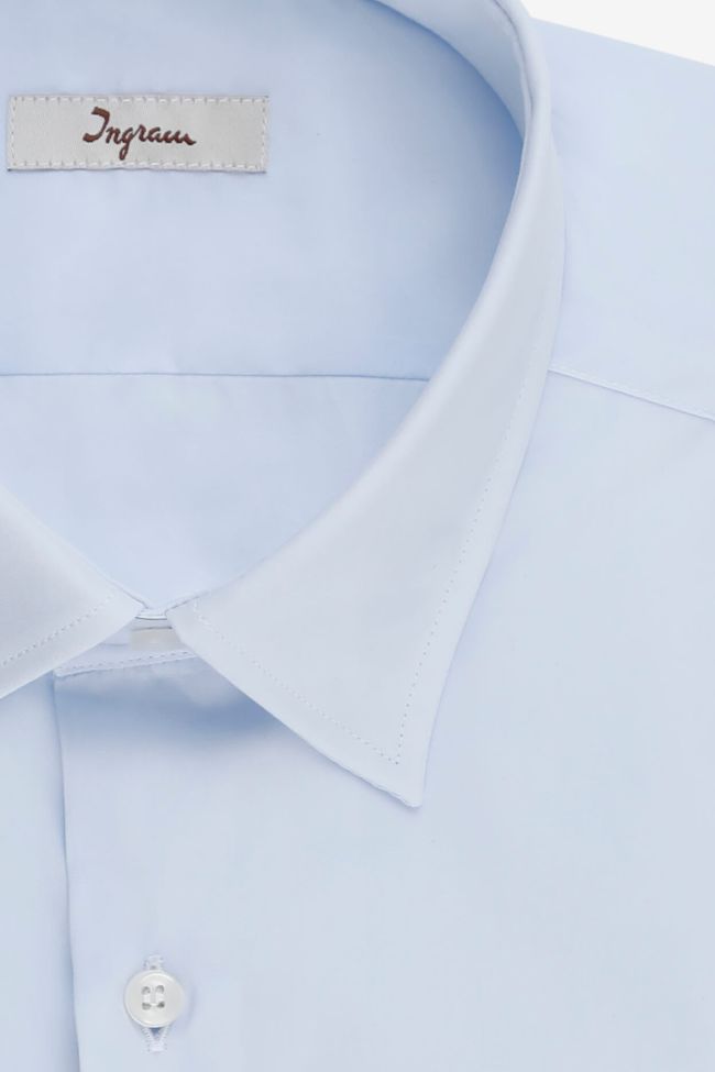 Ingram Hemd Herren Ingram Regular Einfarbig 100% Baumwolle Kragen Italienisch Lange Ärmel