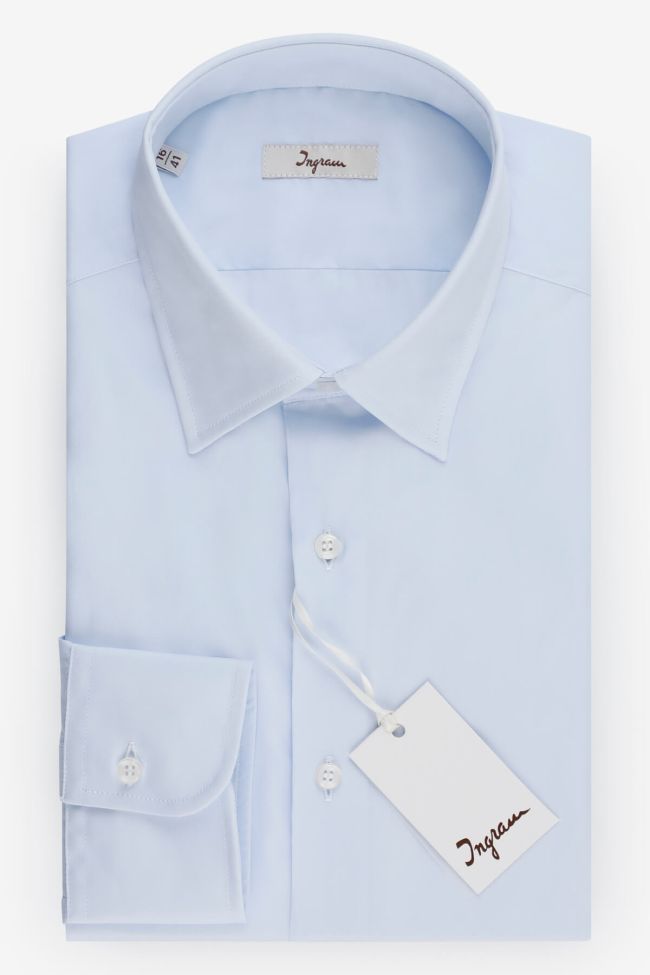 ingram Hemd Herren Ingram Regular Einfarbig 100% Baumwolle kragen Italienisch Lange Ärmel