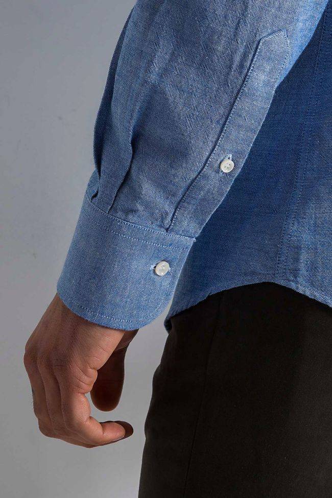 Ingram Hemd Herren Ingram Regular Einfarbig 100% Baumwolle Kragen Italienisch Lange Ärmel