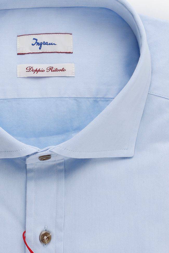 Ingram Hemd Herren Ingram Regular Einfarbig 100% Baumwolle Kragen Französisch Lange Ärmel