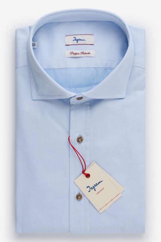 ingram Hemd Herren Ingram Regular Einfarbig 100% Baumwolle kragen Französisch Lange Ärmel