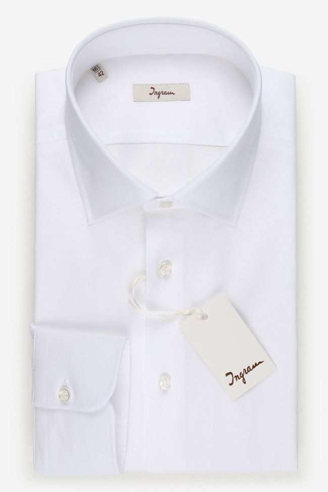 ingram Hemd Herren Ingram Regular Einfarbig 100% Baumwolle kragen Französisch Lange Ärmel