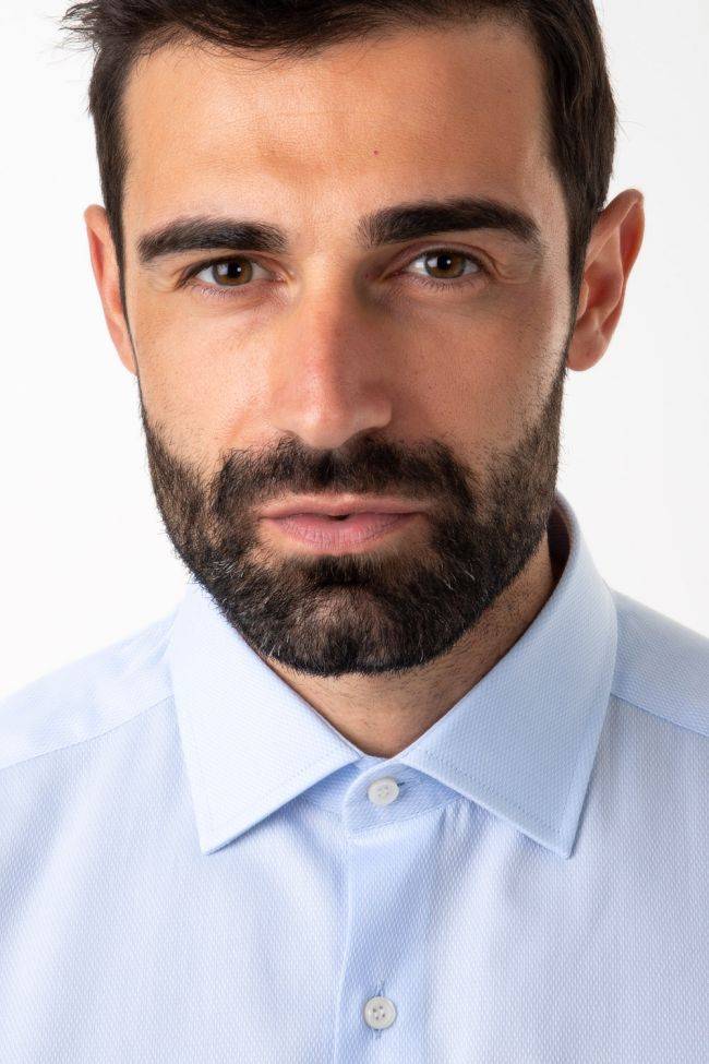 Ingram Hemd Herren Ingram Regular Einfarbig 100% Baumwolle Kragen Italienisch Lange Ärmel