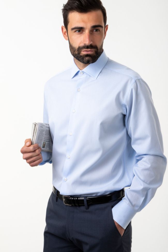 ingram Hemd Herren Ingram Regular Einfarbig 100% Baumwolle kragen Italienisch Lange Ärmel