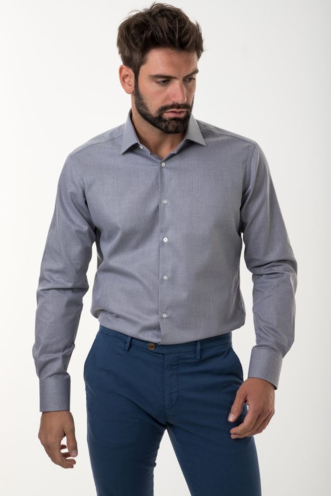 Ingram Hemd Herren Ingram Regular Einfarbig 100% Baumwolle Kragen Italienisch Lange Ärmel
