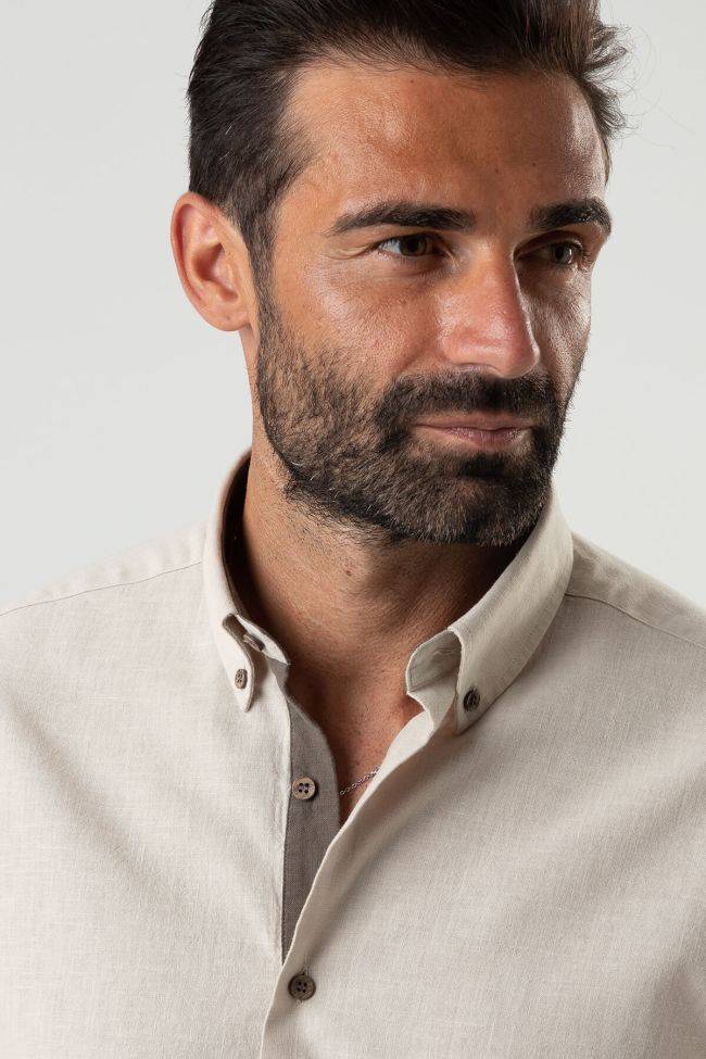 Ingram Hemd Herren Ingram Regular Einfarbig 100% Baumwolle Kragen Button-Down Lange Ärmel