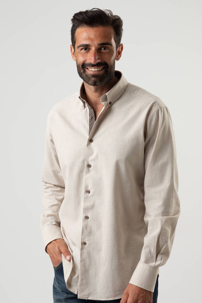 ingram Hemd Herren Ingram Regular Einfarbig 100% Baumwolle kragen Button-Down Lange Ärmel