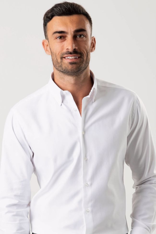 Ingram Hemd Herren Ingram Regular Einfarbig 100% Baumwolle Kragen Button-Down Lange Ärmel