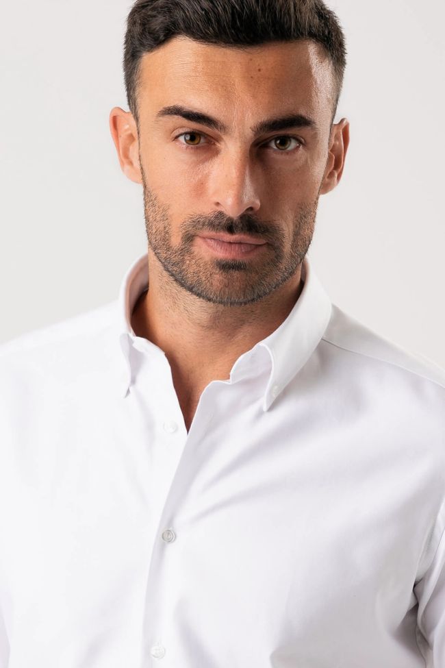 Ingram Hemd Herren Ingram Regular Einfarbig 100% Baumwolle Kragen Button-Down Lange Ärmel