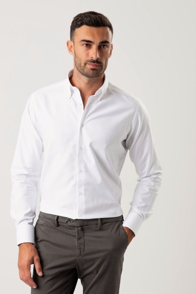 ingram Hemd Herren Ingram Regular Einfarbig 100% Baumwolle kragen Button-Down Lange Ärmel
