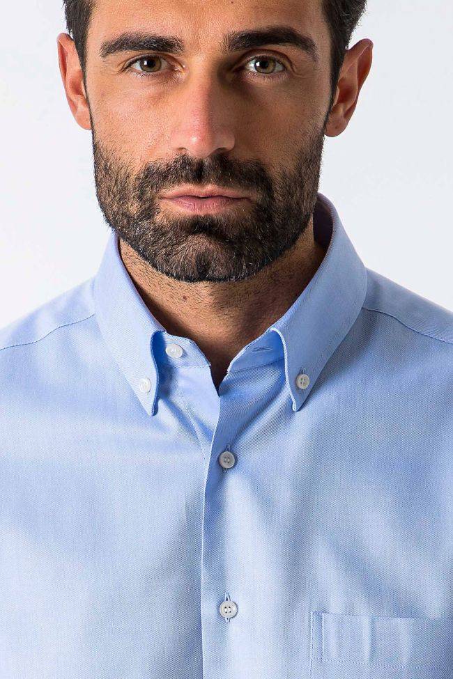 Ingram Hemd Herren Ingram Regular Einfarbig 100% Baumwolle Kragen Button-Down Lange Ärmel
