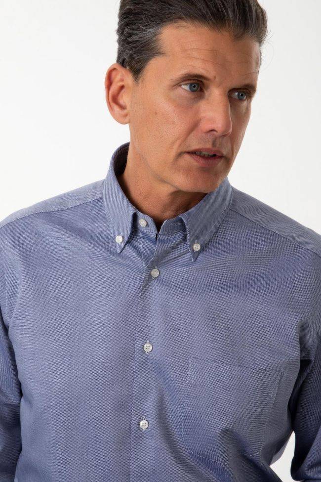Ingram Hemd Herren Ingram Regular Einfarbig 100% Baumwolle Kragen Button-Down Lange Ärmel