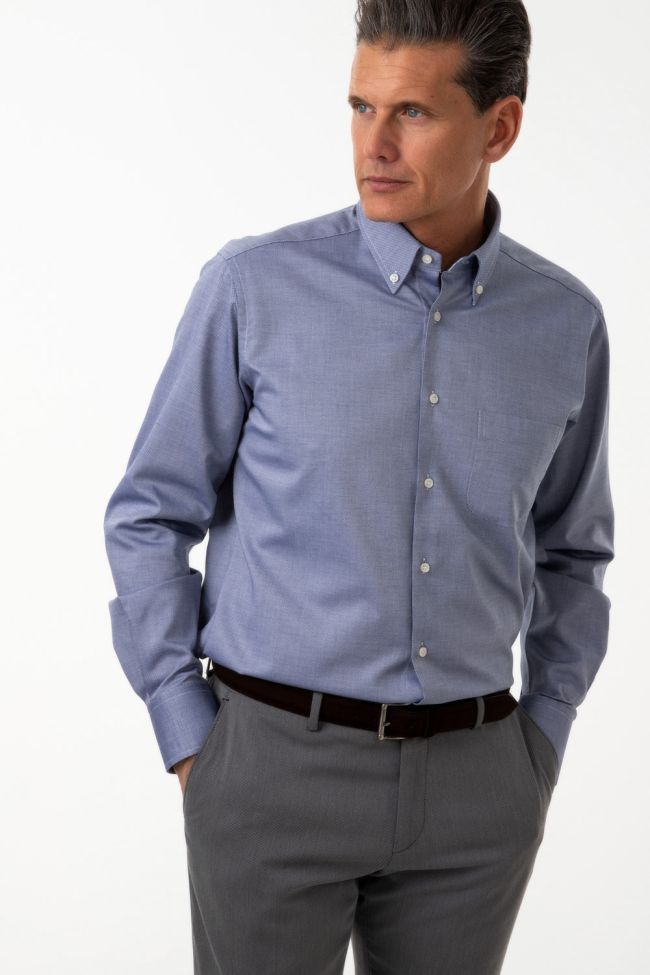 ingram Hemd Herren Ingram Regular Einfarbig 100% Baumwolle kragen Button-Down Lange Ärmel