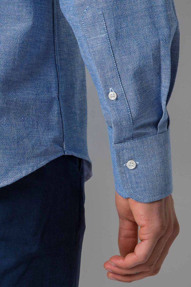 Ingram Hemd Herren Ingram Regular Einfarbig 100% Baumwolle Kragen Button-Down Lange Ärmel