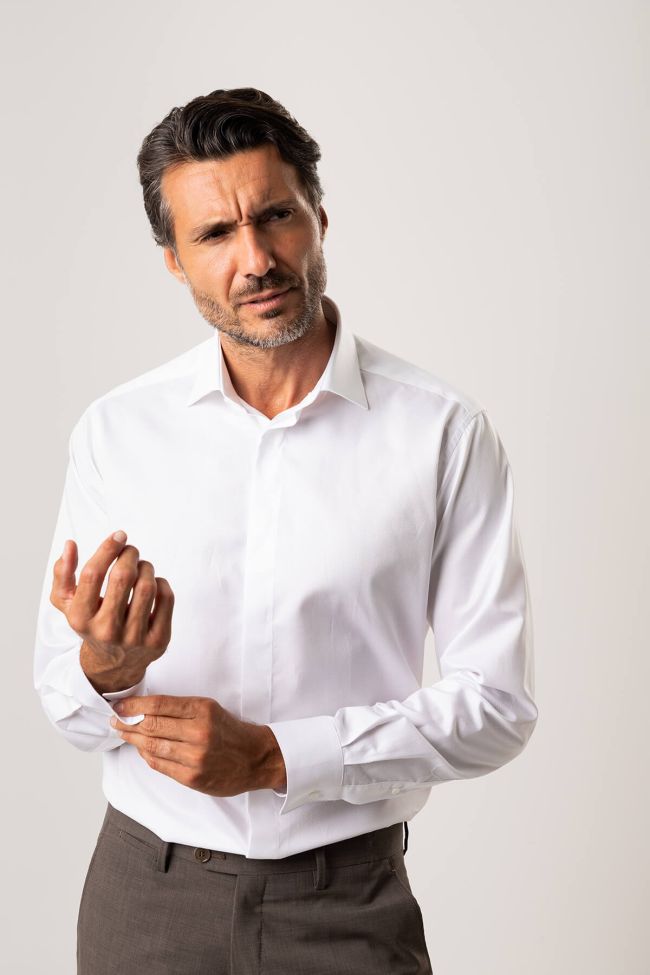 ingram Hemd Herren Ingram Regular Einfarbig 100% Baumwolle kragen Italienisch Lange Ärmel