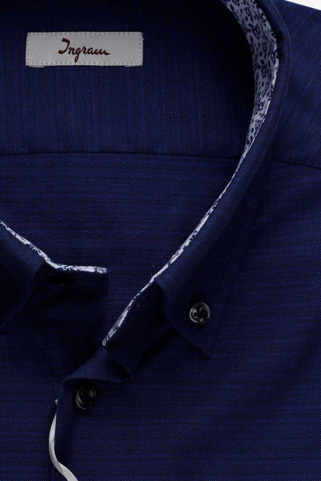 Ingram Hemd Herren Ingram Regular Einfarbig 100% Baumwolle Kragen Button-Down Lange Ärmel
