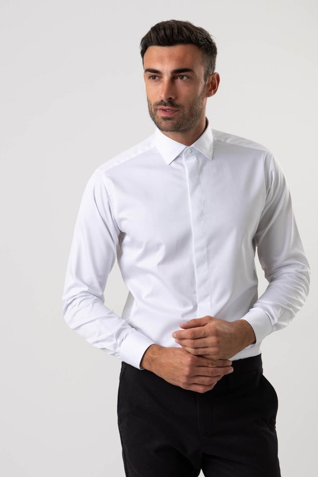 Ingram Hemd Herren Ingram Regular Einfarbig 100% Baumwolle Kragen Italienisch Lange Ärmel