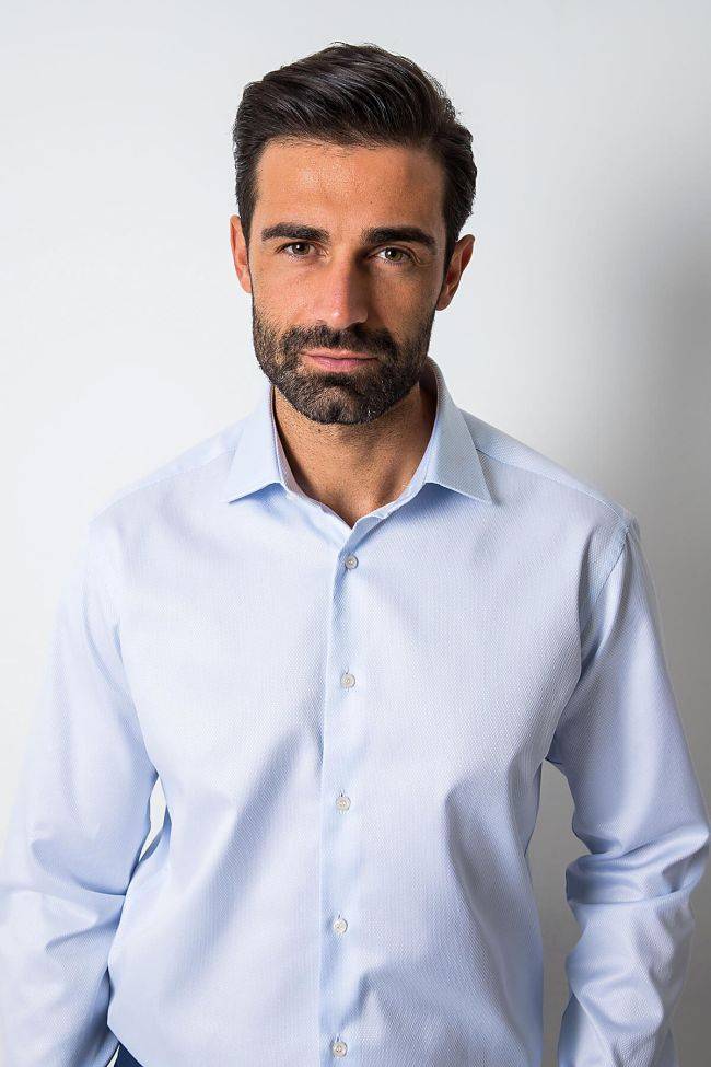 Ingram Hemd Herren Ingram Regular Einfarbig 100% Baumwolle Kragen Italienisch Lange Ärmel
