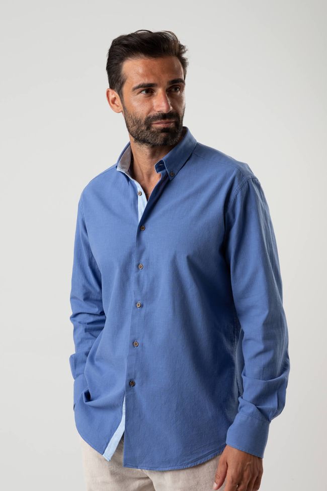 ingram Hemd Herren Ingram Regular Einfarbig 100% Baumwolle kragen Button-Down Lange Ärmel