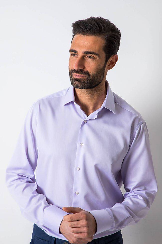 Ingram Hemd Herren Ingram Regular Einfarbig 100% Baumwolle Kragen Italienisch Lange Ärmel