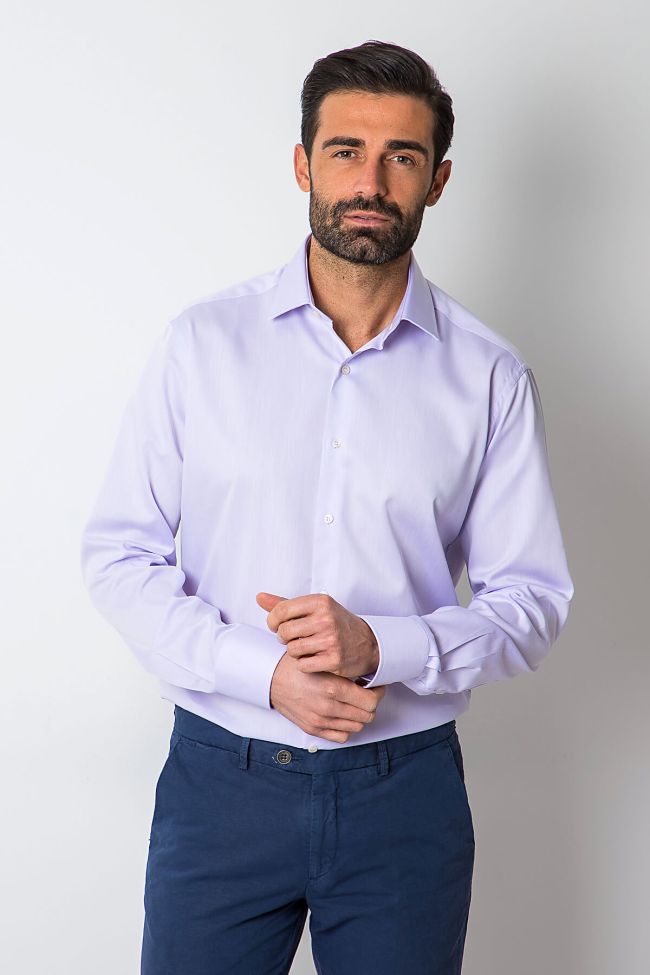 ingram Hemd Herren Ingram Regular Einfarbig 100% Baumwolle kragen Italienisch Lange Ärmel