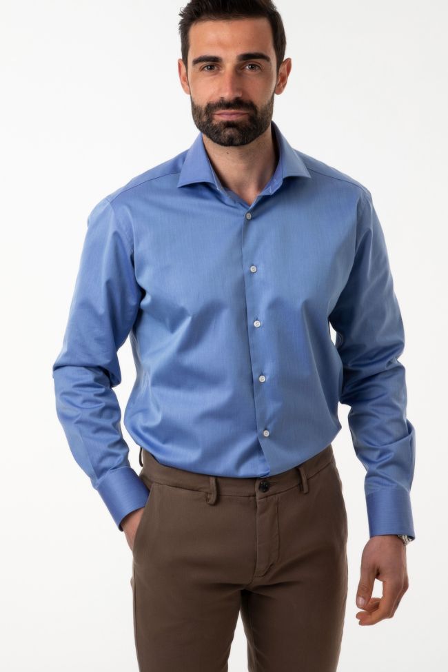 ingram Hemd Herren Ingram Regular Einfarbig 100% Baumwolle kragen Französisch Lange Ärmel