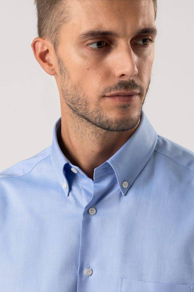 Ingram Hemd Herren Ingram Regular Einfarbig 100% Baumwolle Kragen Button-Down Lange Ärmel