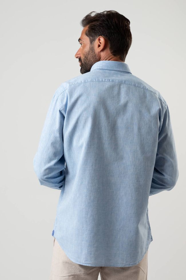 Ingram Hemd Herren Ingram Regular Einfarbig 100% Baumwolle Kragen Button-Down Lange Ärmel