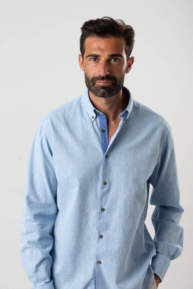 ingram Hemd Herren Ingram Regular Einfarbig 100% Baumwolle kragen Button-Down Lange Ärmel