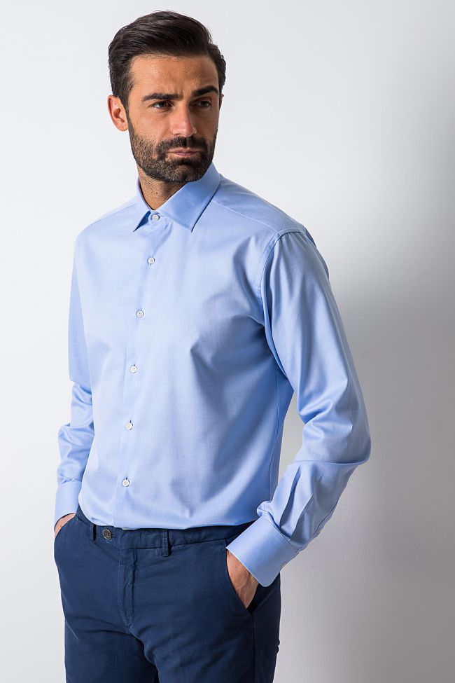 Ingram Hemd Herren Ingram Regular Einfarbig 100% Baumwolle Kragen Italienisch Lange Ärmel
