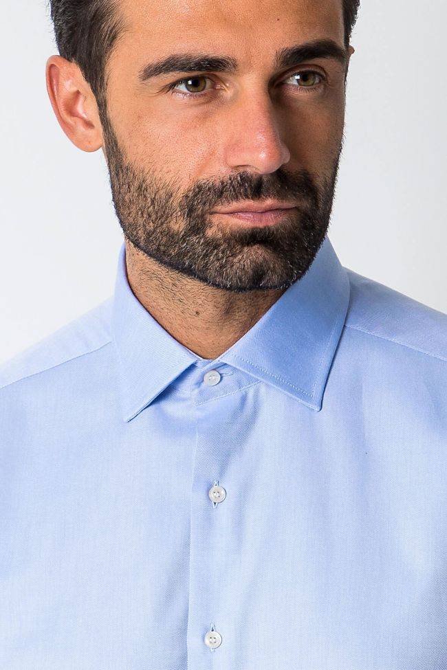 Ingram Hemd Herren Ingram Regular Einfarbig 100% Baumwolle Kragen Italienisch Lange Ärmel