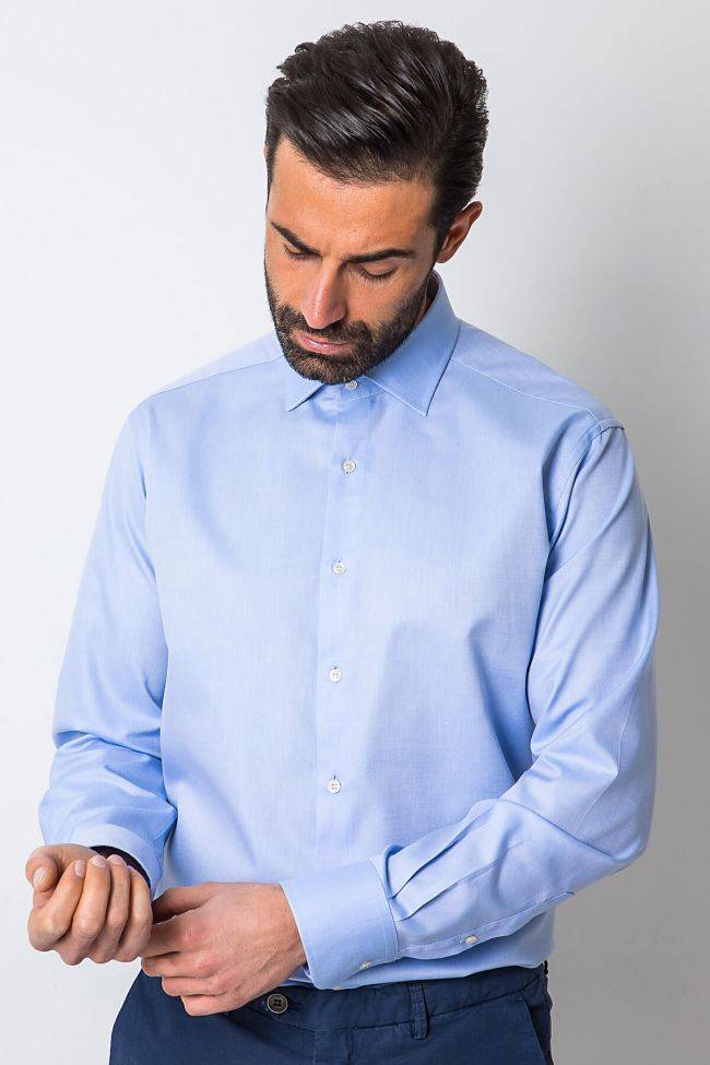 ingram Hemd Herren Ingram Regular Einfarbig 100% Baumwolle kragen Italienisch Lange Ärmel
