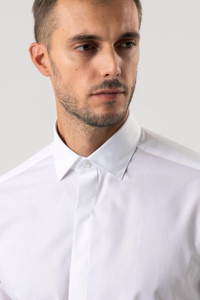 Ingram Hemd Herren Ingram Regular Einfarbig 100% Baumwolle Kragen Italienisch Lange Ärmel