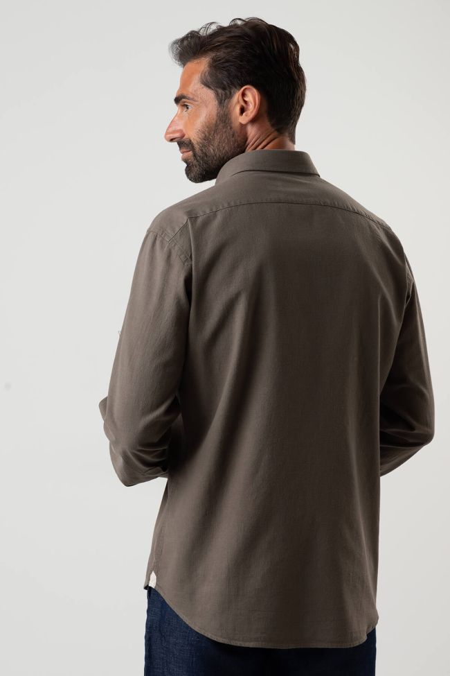 Ingram Hemd Herren Ingram Regular Einfarbig 100% Baumwolle Kragen Button-Down Lange Ärmel