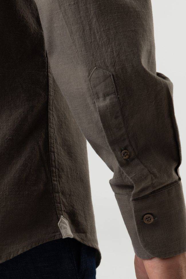 Ingram Hemd Herren Ingram Regular Einfarbig 100% Baumwolle Kragen Button-Down Lange Ärmel