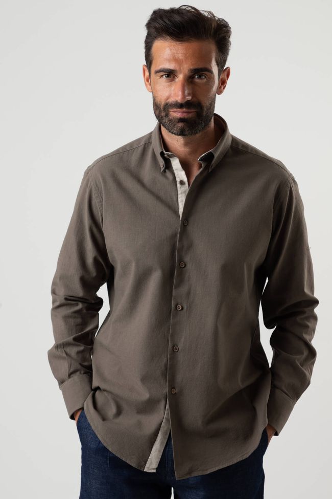 ingram Hemd Herren Ingram Regular Einfarbig 100% Baumwolle kragen Button-Down Lange Ärmel