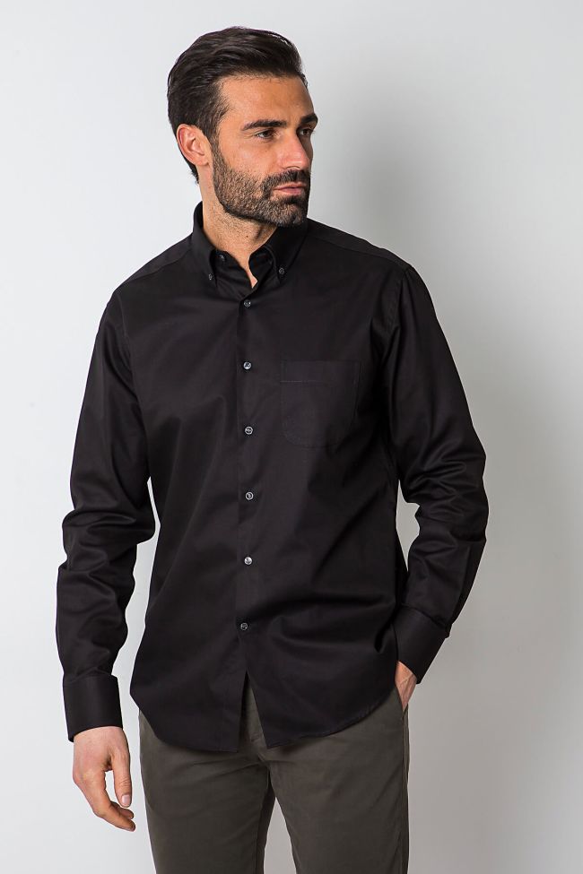 Ingram Hemd Herren Ingram Regular Einfarbig 100% Baumwolle Kragen Button-Down Lange Ärmel