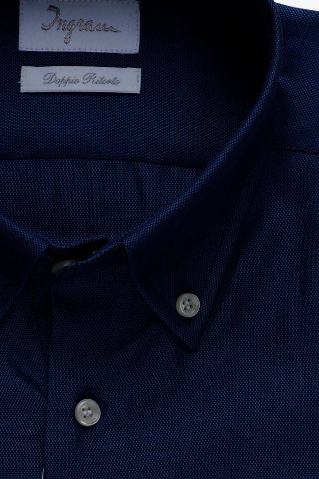 Ingram Hemd Herren Ingram Regular Einfarbig 100% Baumwolle Kragen Button-Down Lange Ärmel