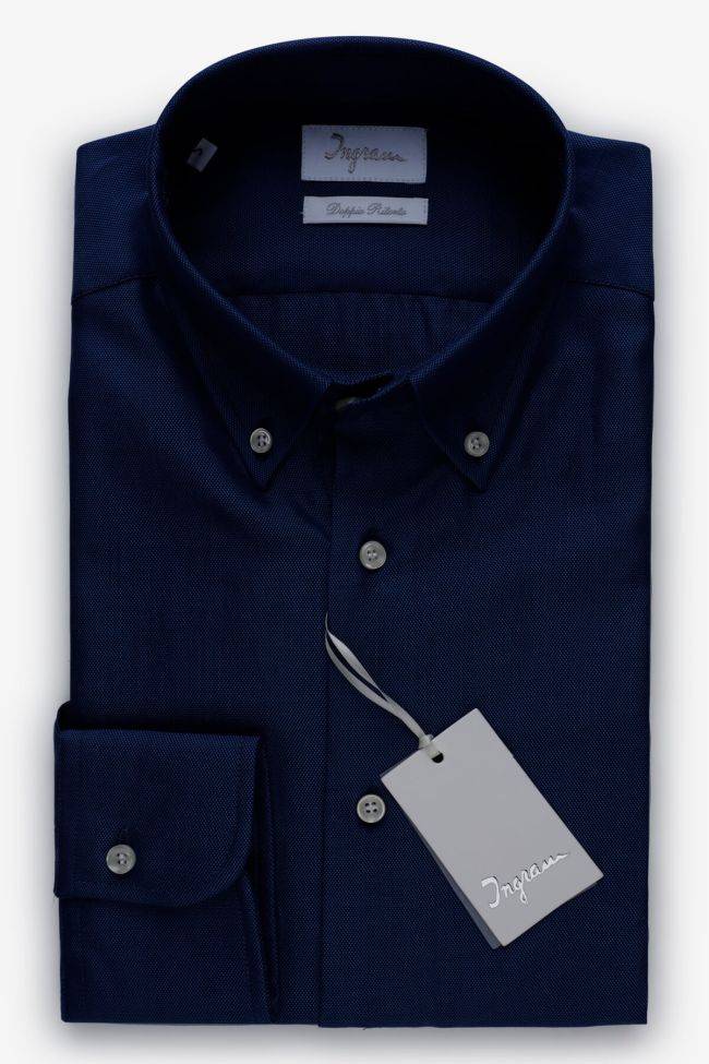 ingram Hemd Herren Ingram Regular Einfarbig 100% Baumwolle kragen Button-Down Lange Ärmel