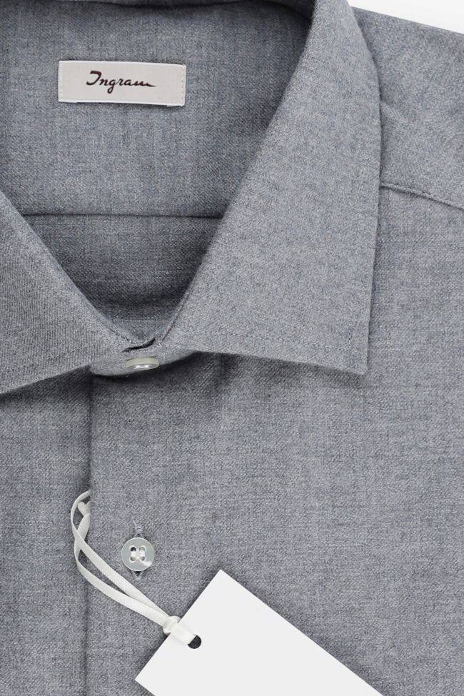 Ingram Hemd Herren Ingram Regular Einfarbig 100% Winter Cotton Kragen Italienisch Lange Ärmel