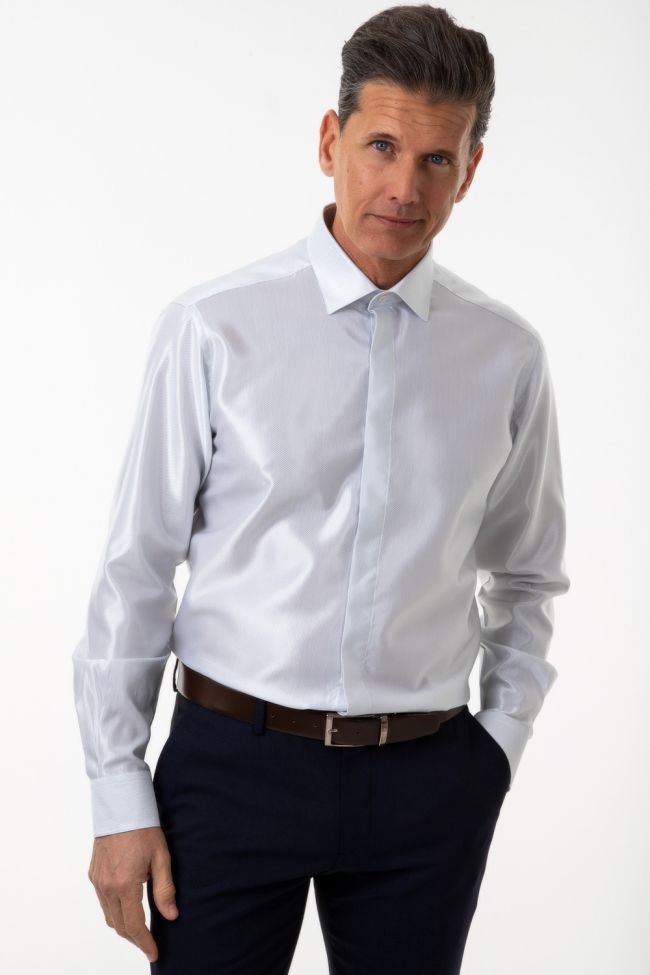 ingram Hemd Herren Ingram Regular Einfarbig 55% Baumwolle 45% Viskose kragen Italienisch Lange Ärmel