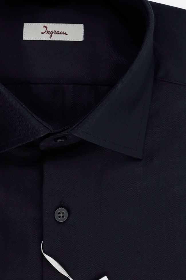 Ingram Hemd Herren Ingram Regular Halb Unifarben 100% Baumwolle Kragen Französisch Lange Ärmel