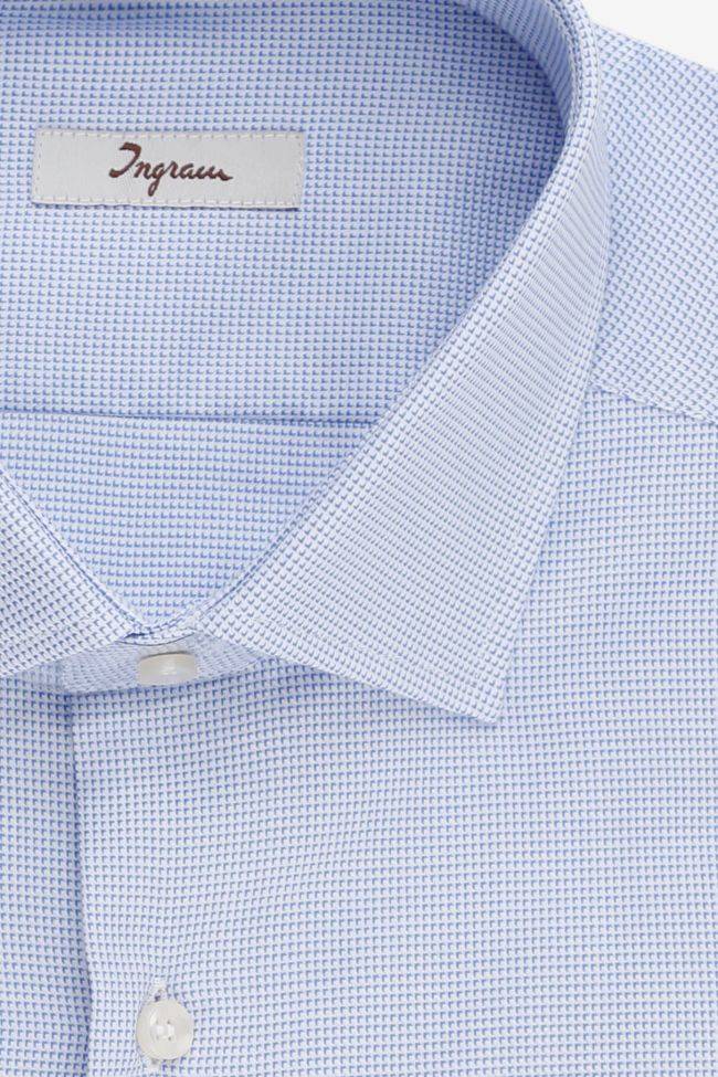 Ingram Hemd Herren Ingram Regular Halb Unifarben 100% Baumwolle Kragen Italienisch Lange Ärmel
