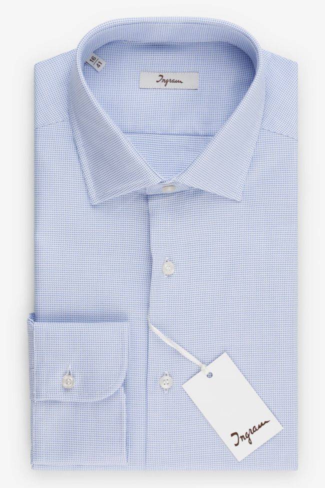 ingram Hemd Herren Ingram Regular Halb Unifarben 100% Baumwolle kragen Italienisch Lange Ärmel