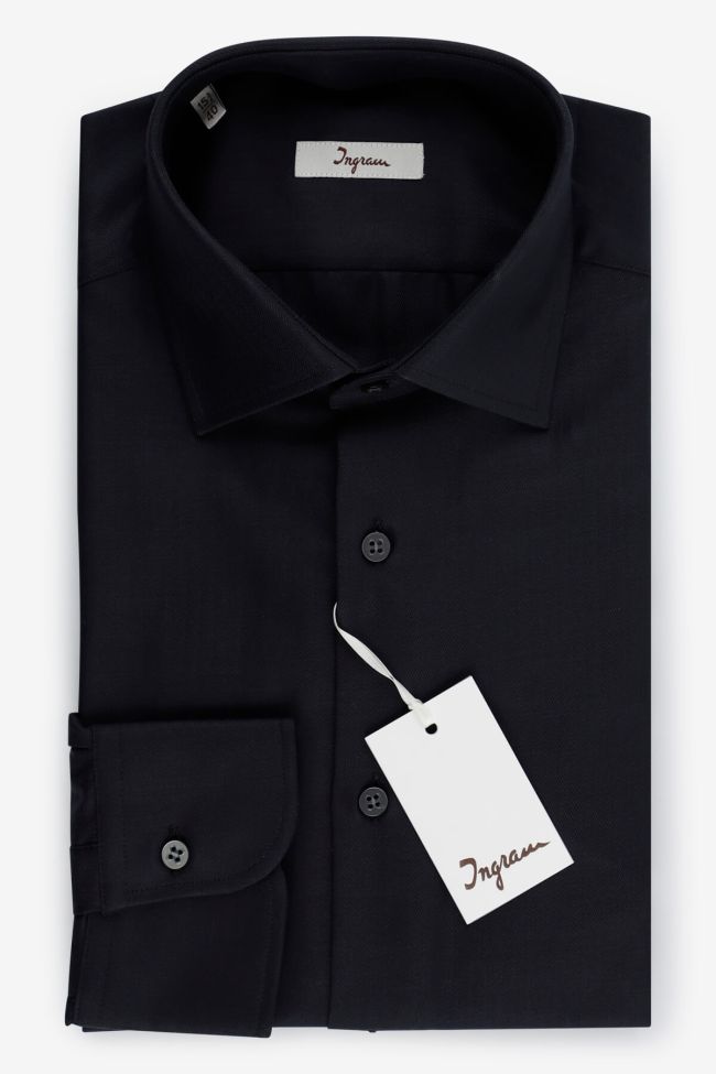 ingram Hemd Herren Ingram Regular Halb Unifarben 100% Baumwolle kragen Französisch Lange Ärmel