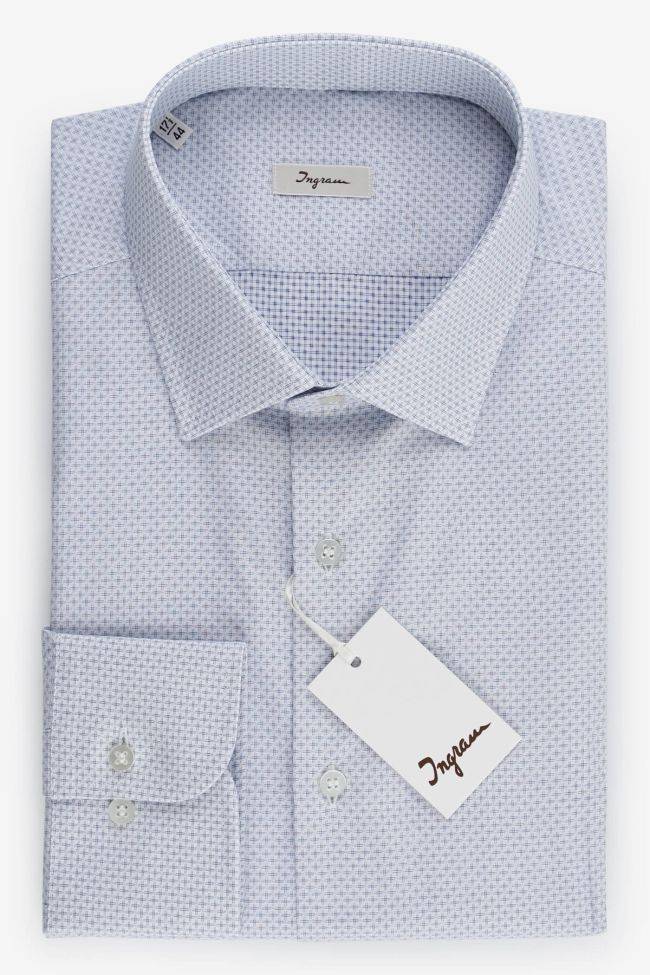 ingram Hemd Herren Ingram Regular Halb Unifarben 100% Baumwolle kragen Italienisch Lange Ärmel