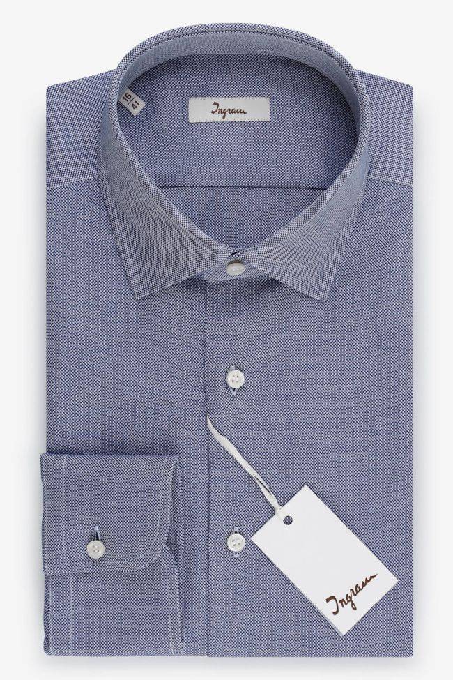 ingram Hemd Herren Ingram Regular Halb Unifarben 100% Baumwolle kragen Französisch Lange Ärmel