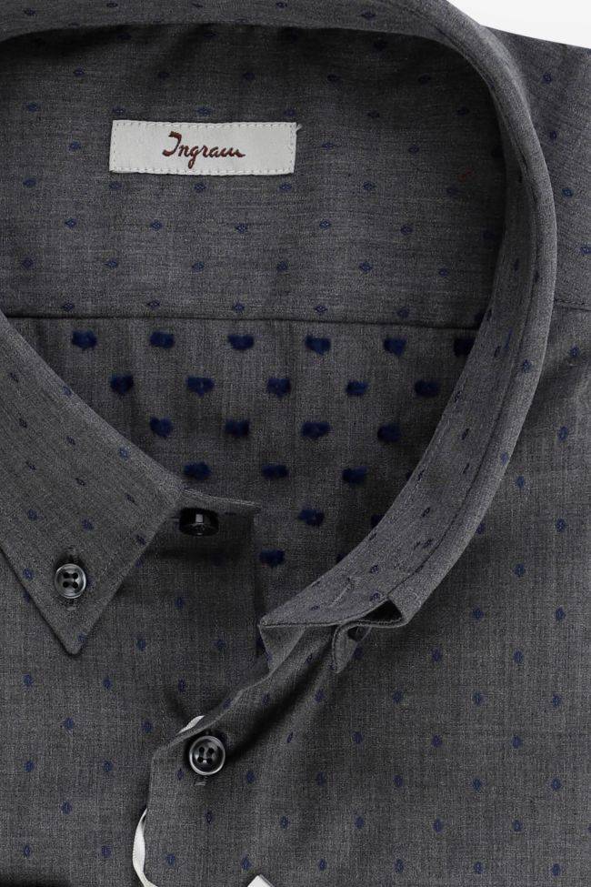 Ingram Hemd Herren Ingram Regular Halb Unifarben 100% Baumwolle Kragen Button-Down Lange Ärmel